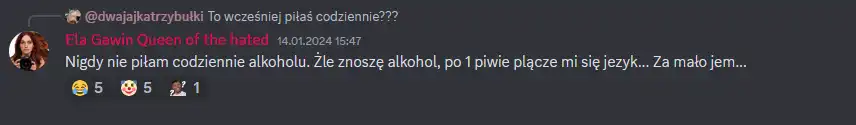 Ela Gawin i alkohol, Ela Gawin oczywiście nie jest alkoholiczką