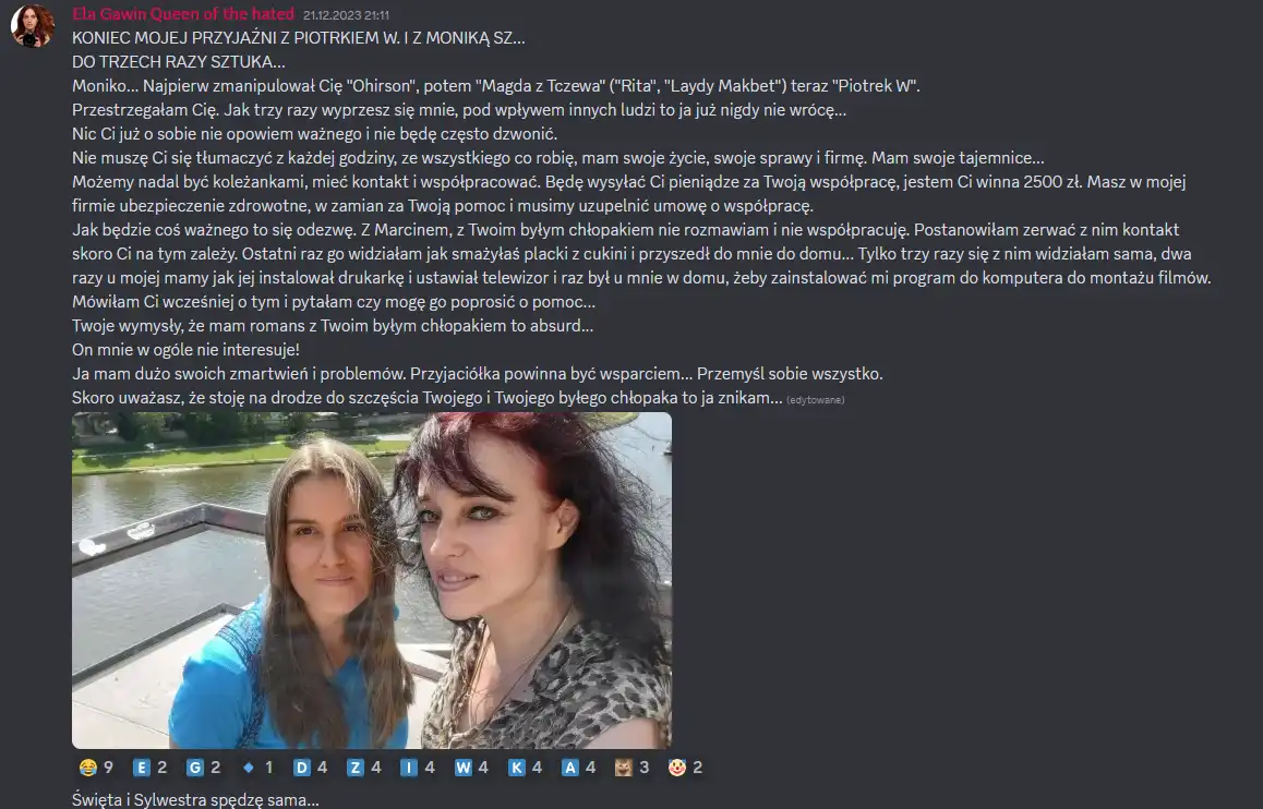 Odejście Moniki Sz. z uniwersum