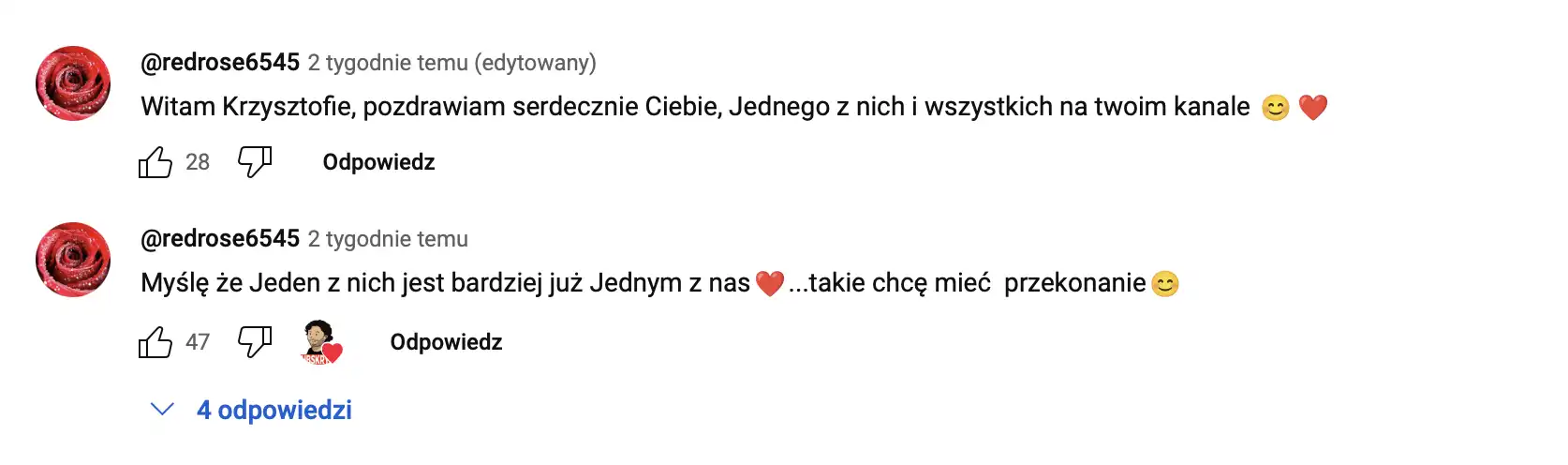 Komentarze pod filmami Atora ktore pokazuja ze sa osoby ktore wierza w to co mowi Ator