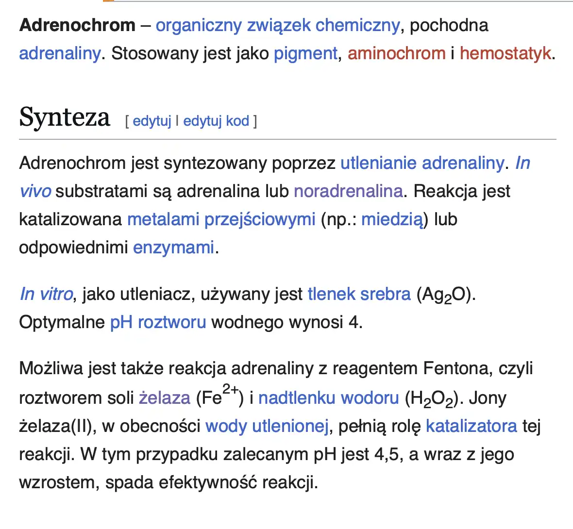 Info o Adrenochromie na Wiki