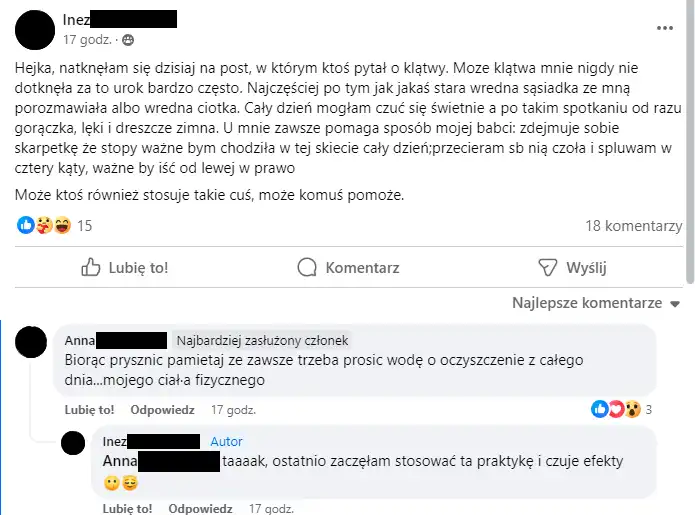 bzdurny rytułał pozbywania się klątw