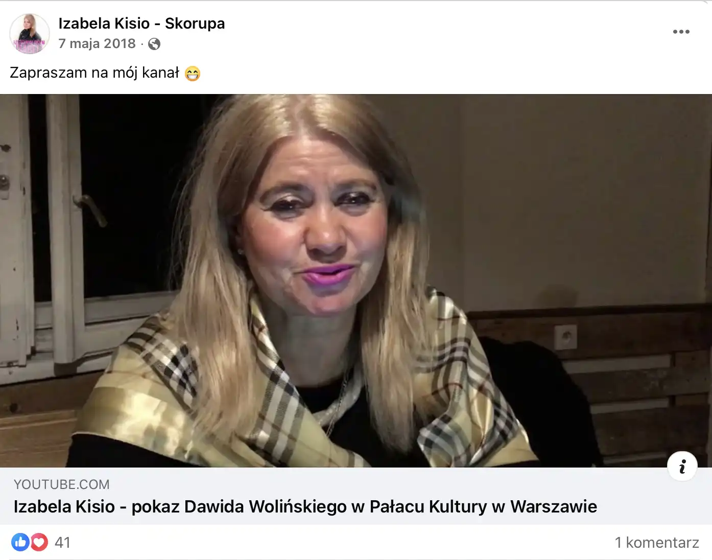 Iza Kisio zaprasza na swoj kanal YouTube
