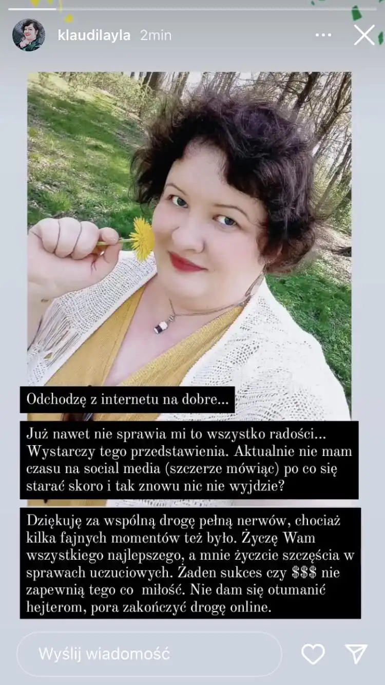 Klaudeliza odchodzi z Interternetu