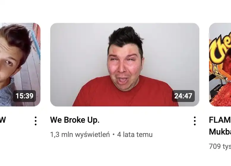 Nikocado Avocado - miniaturka z płaczem i czerwoną twarzą